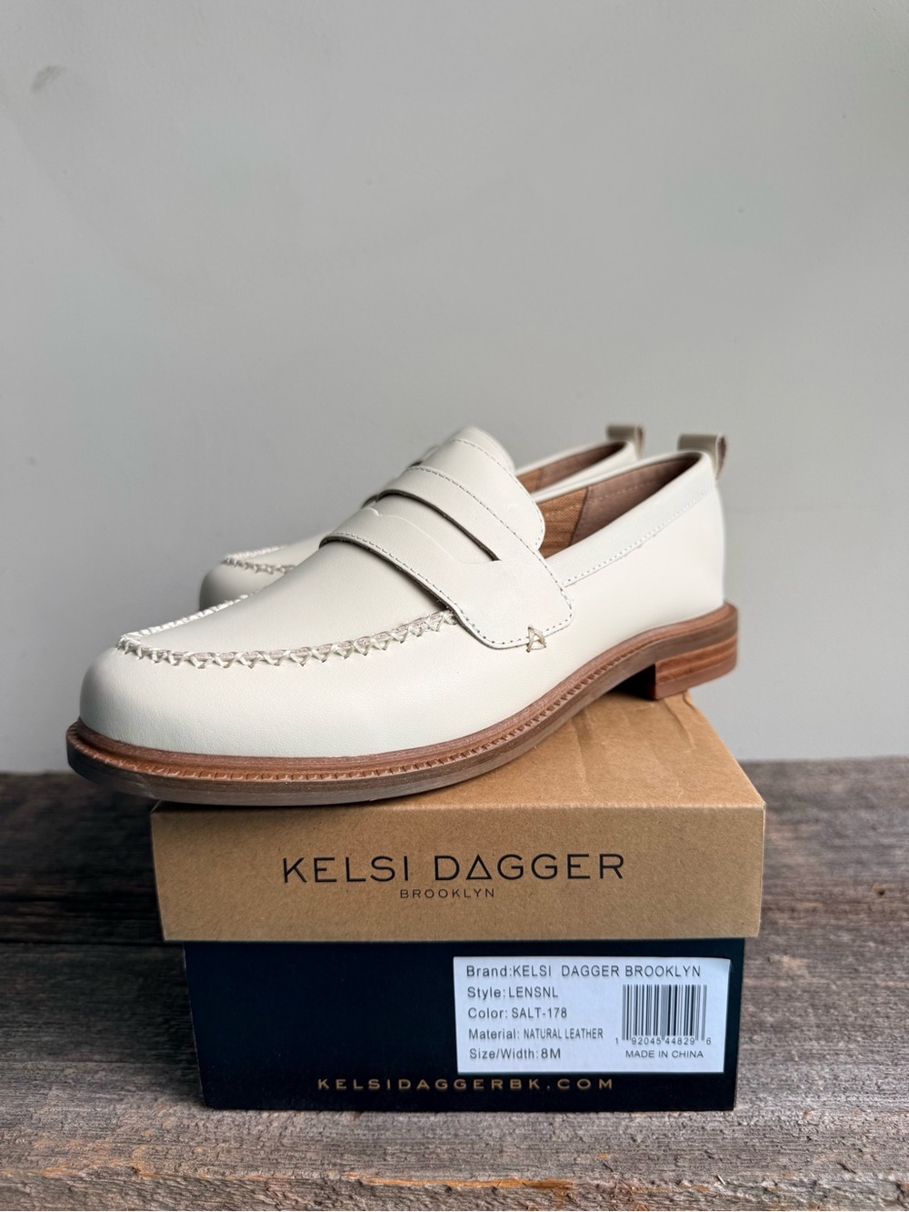 NIB Kelsi Dagger Lens Leather Penny Loafers, Size 8